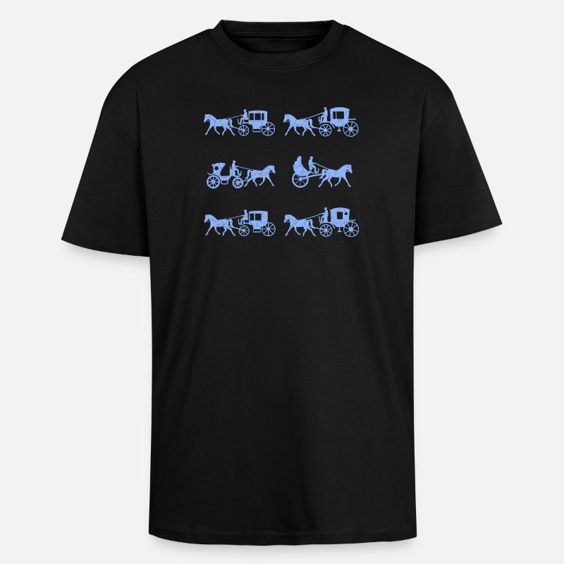 Kutsche Kutscher - Oversized Heavyweight Unisex T-Shirt - Schwarz