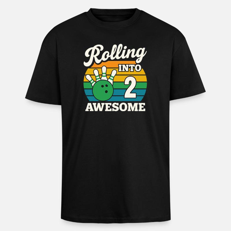 Rolling Into 2 mit Bowlingkugel - Oversized Heavyweight Unisex T-Shirt - Schwarz