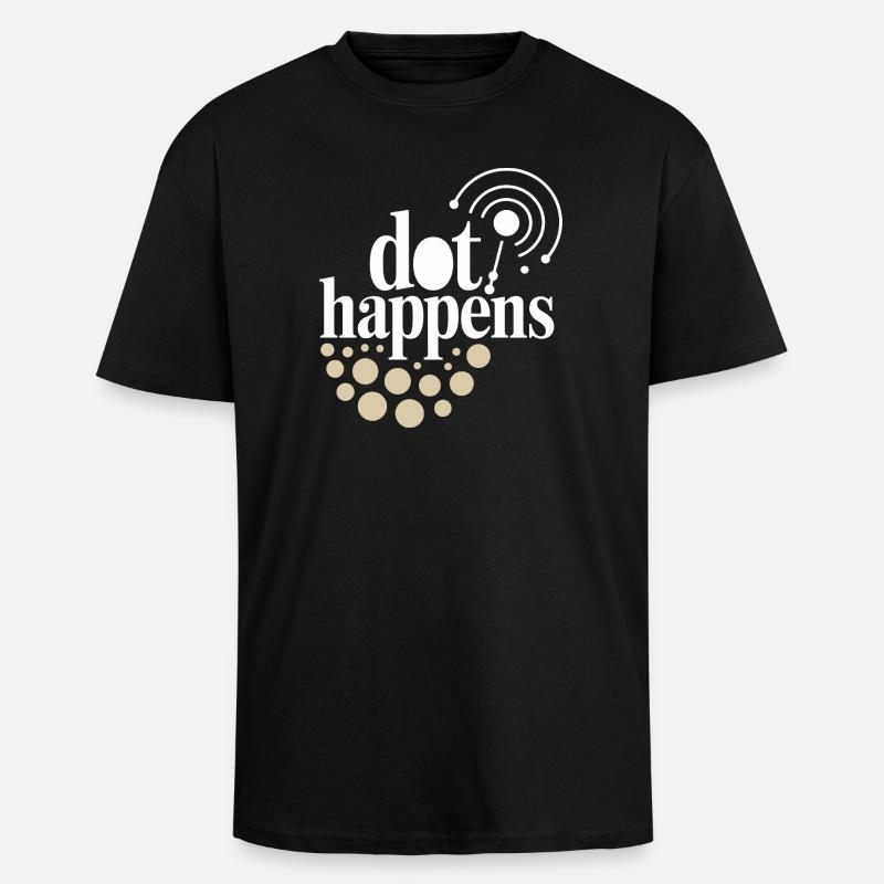 Dot Happens Morse Code Fun - Unisex Oversized Heavyweight T-shirt - black
