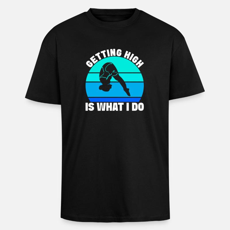 Kunstspringen Turmspringer Sprungbrett - Oversized Heavyweight Unisex T-Shirt - Schwarz