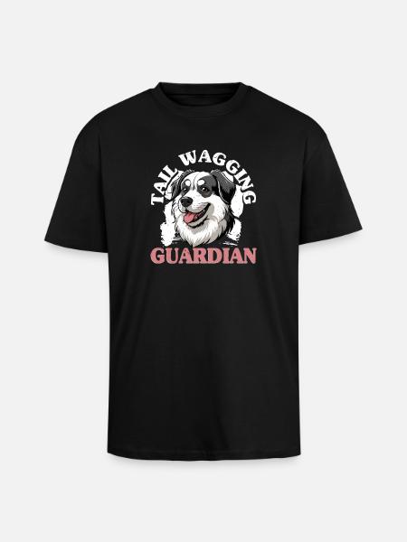 Alabai Dog Tail Wagging Guardian - Unisex Oversized Heavyweight T-shirt - black