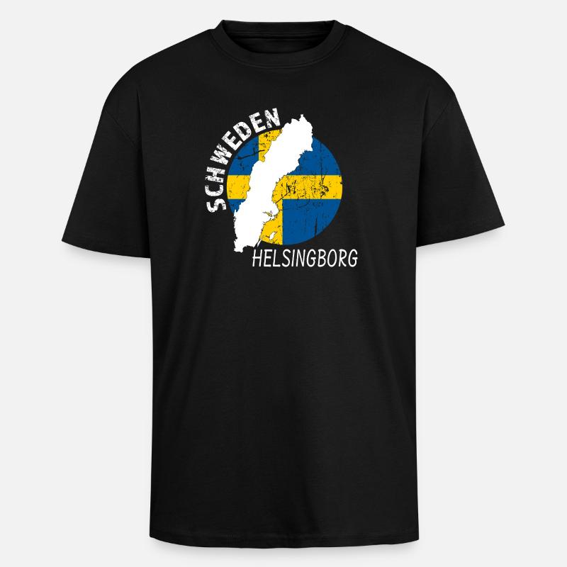 Helsingborg - T-shirt unisexe oversize épais - noir