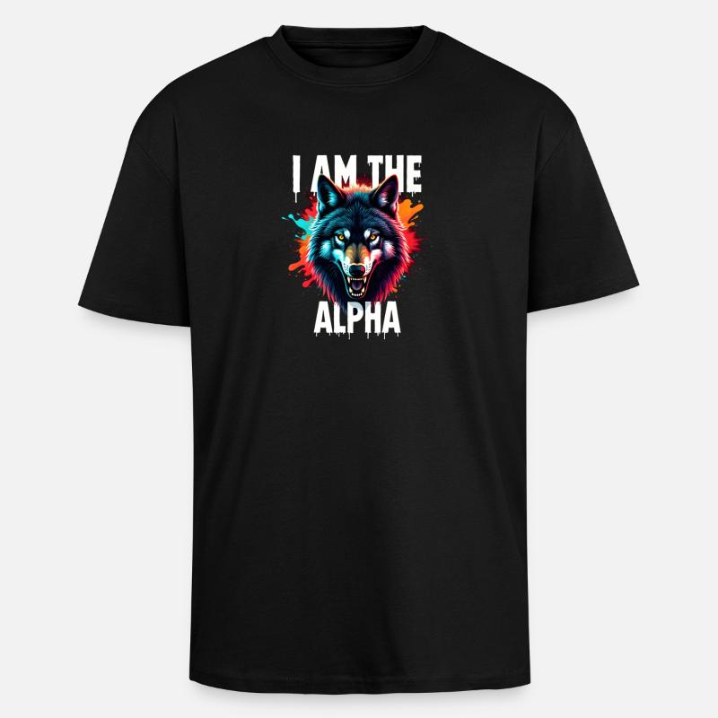 Je suis le loup alpha - T-shirt unisexe oversize épais - noir