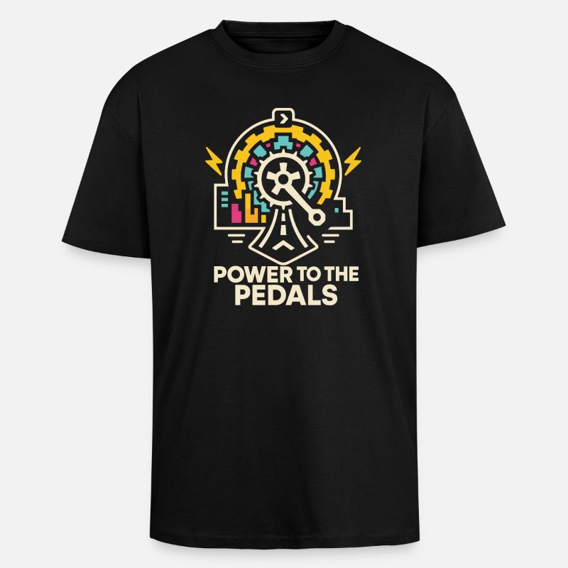Futuristic bicycle design with lighting elements - Unisex Oversized Heavyweight T-shirt - black