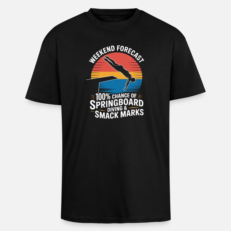 Kunstspringen Turmspringer Sprungbrett - Oversized Heavyweight Unisex T-Shirt - Schwarz