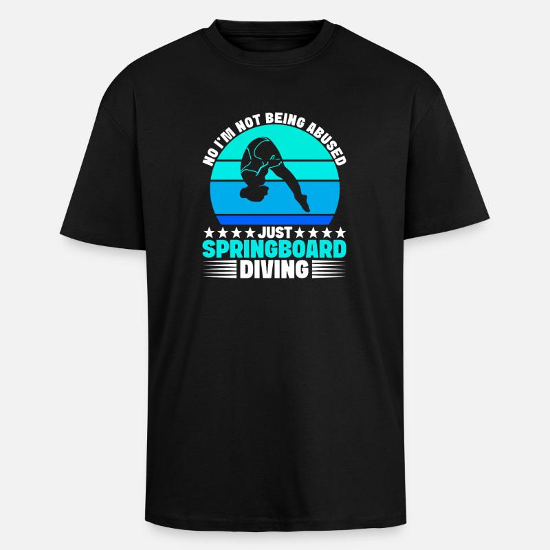 Kunstspringen Turmspringer Sprungbrett - Oversized Heavyweight Unisex T-Shirt - Schwarz