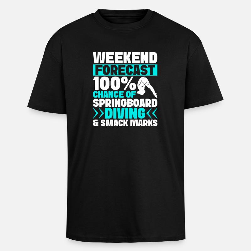 Kunstspringen Turmspringer Sprungbrett - Oversized Heavyweight Unisex T-Shirt - Schwarz