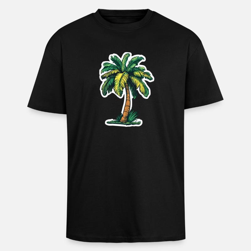 Palm tree - Unisex Oversized Heavyweight T-shirt - black