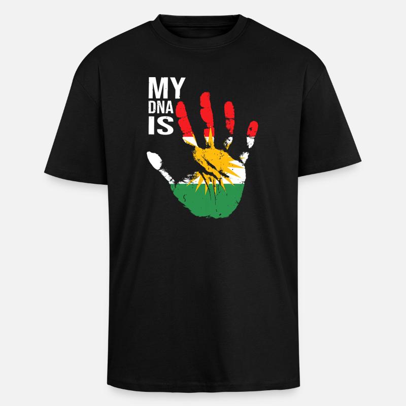 Kurdistan Kurden Handdesign mit Flagge - Oversized Heavyweight Unisex T-Shirt - Schwarz