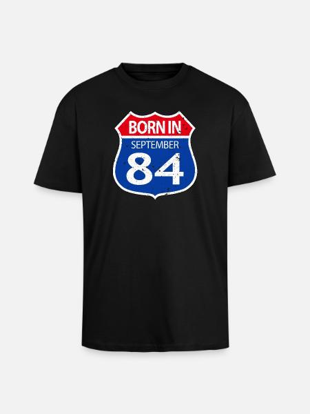 Born_in_September_84 - Unisex Oversized Heavyweight T-shirt - black