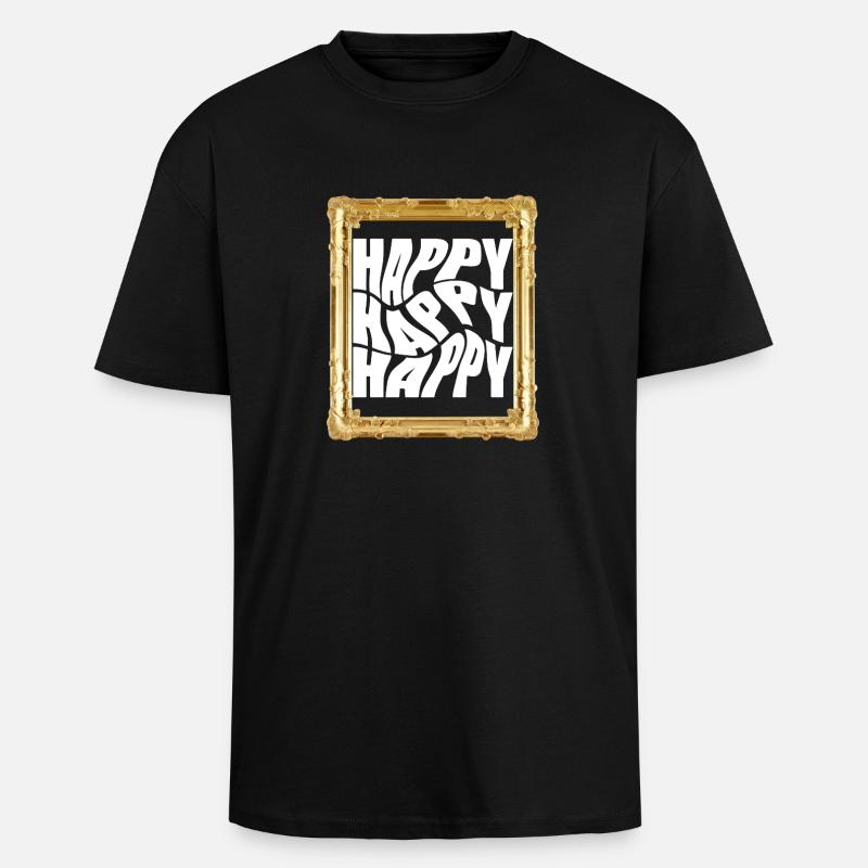 Fröhlicher Retro Schriftzug - Oversized Heavyweight Unisex T-Shirt - Schwarz