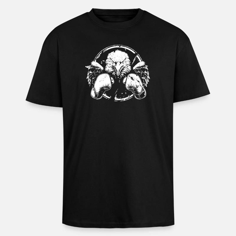 Adler Boxer Boxe MMA - T-shirt unisexe oversize épais - noir
