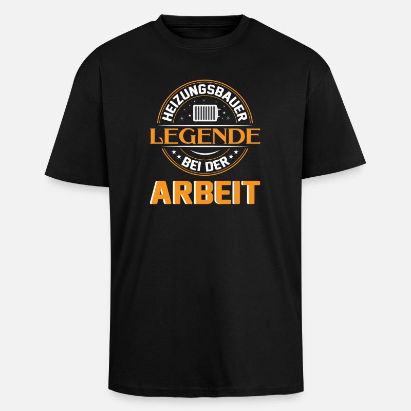 Heating Engineer Heating Construction Plumber Plumber - Unisex Oversized Heavyweight T-shirt - black