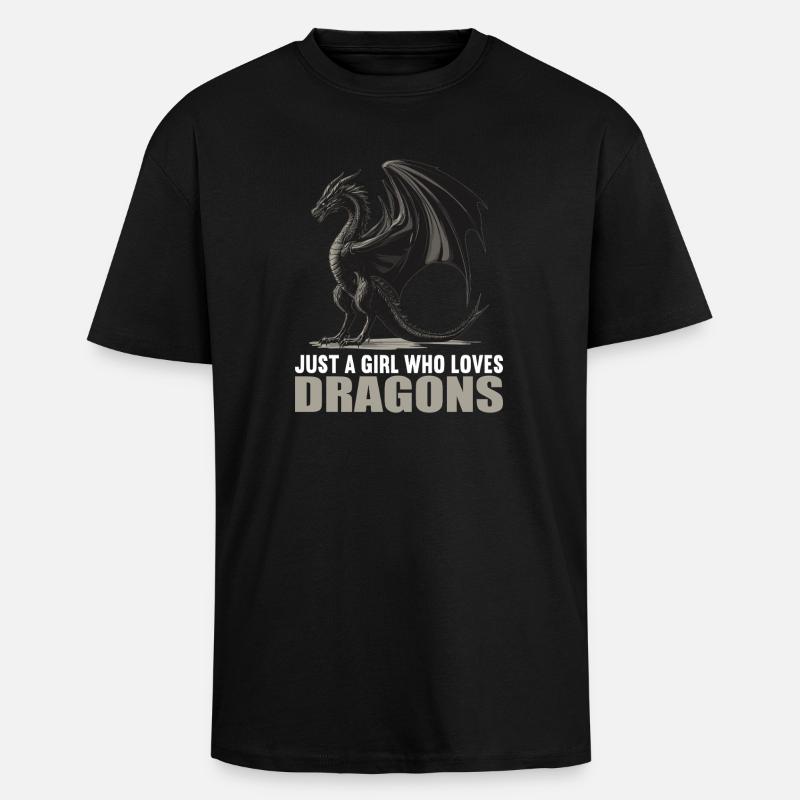 Drachen Drache - Oversized Heavyweight Unisex T-Shirt - Schwarz