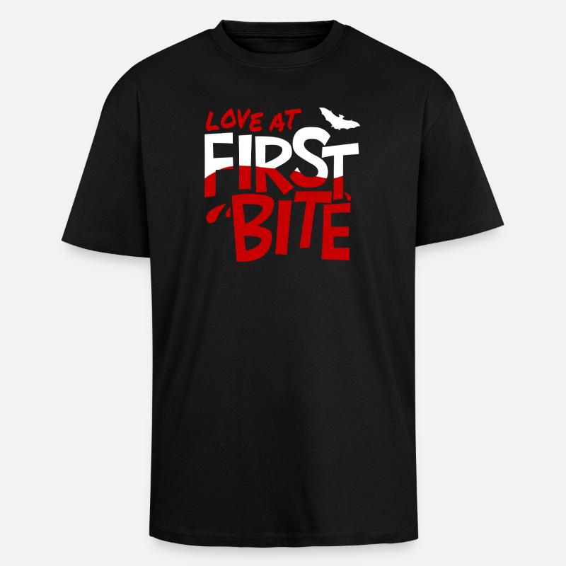 Liebe auf den ersten Biss - Oversized Heavyweight Unisex T-Shirt - Schwarz