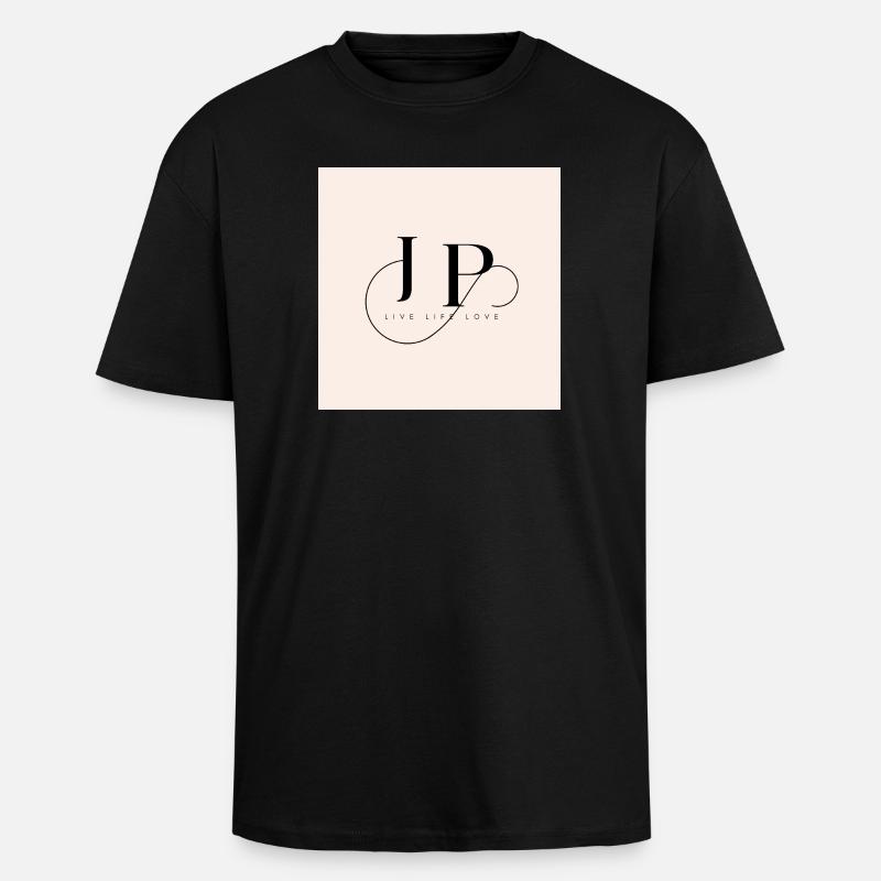 Monogramme élégant avec devise inspirante - T-shirt unisexe oversize épais - noir
