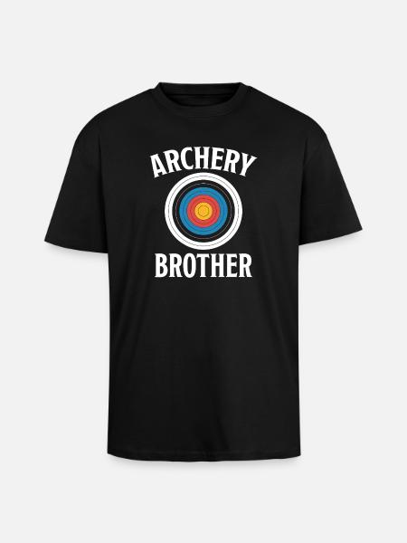 Bogenschießen Spruch Bruder Bogenschießen Geschenk - Oversized Heavyweight Unisex T-Shirt - Schwarz