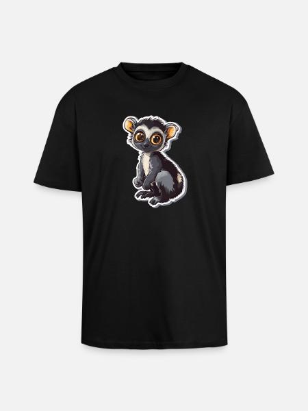 lémurien - T-shirt unisexe oversize épais - noir