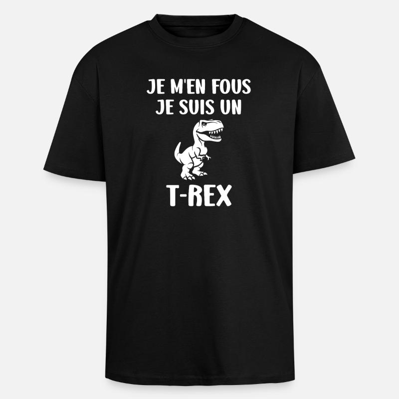 T-Rex Humourique Expression - T-shirt unisexe oversize épais - noir