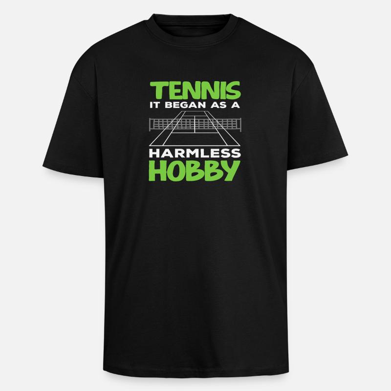 Tennis Player Harmless Hobby Fun - Unisex Oversized Heavyweight T-shirt - black