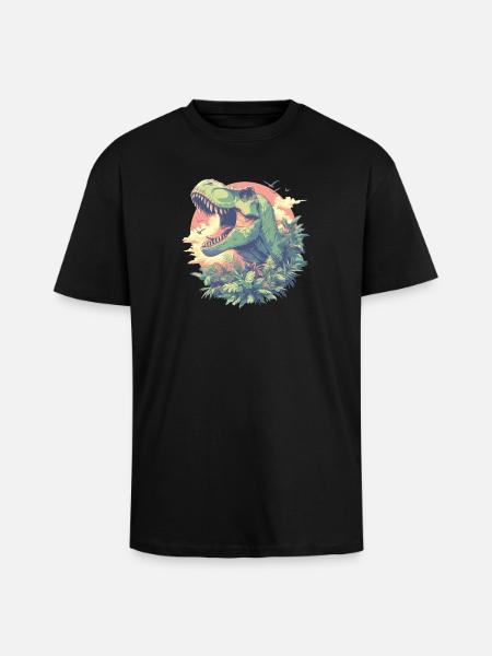 Dino Dinosaur Dinosaur - Unisex Oversized Heavyweight T-shirt - black