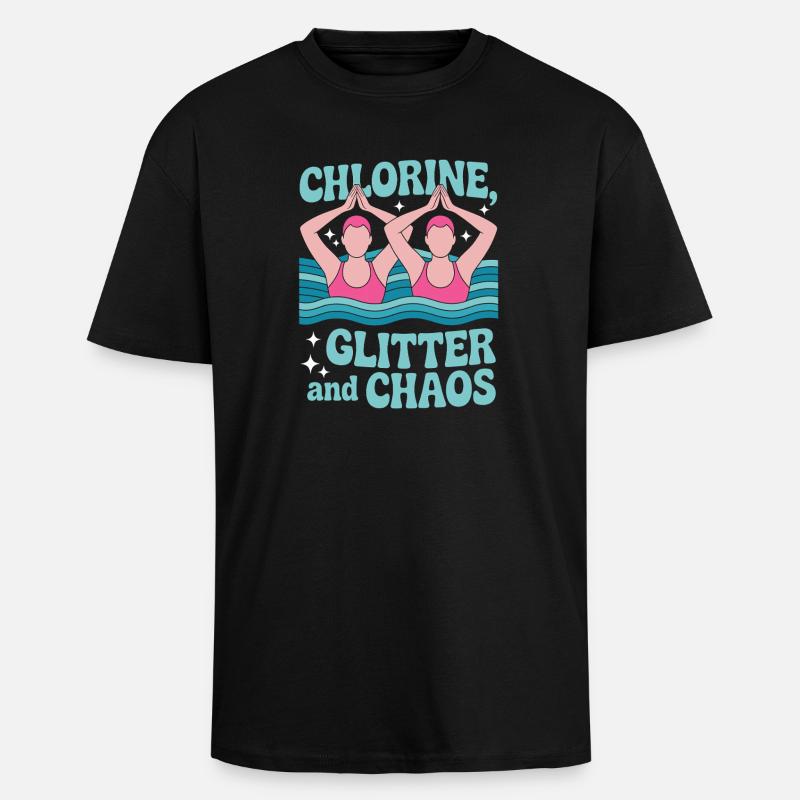 Synchronschwimmen Kunstschwimmen Wassersport - Oversized Heavyweight Unisex T-Shirt - Schwarz