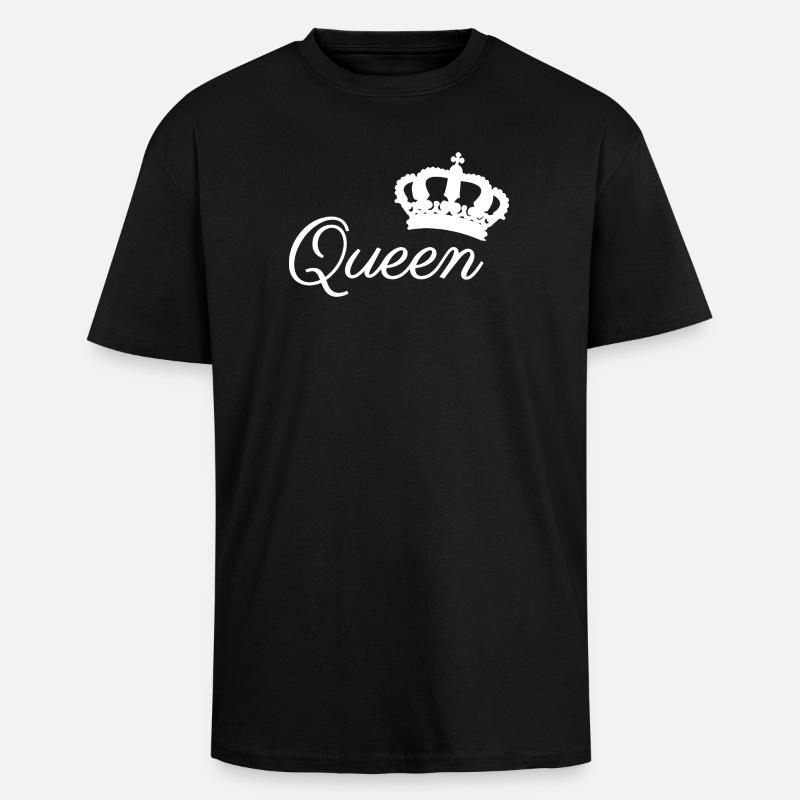 Elegantes Queen Crown Typografie-Design - Oversized Heavyweight Unisex T-Shirt - Schwarz