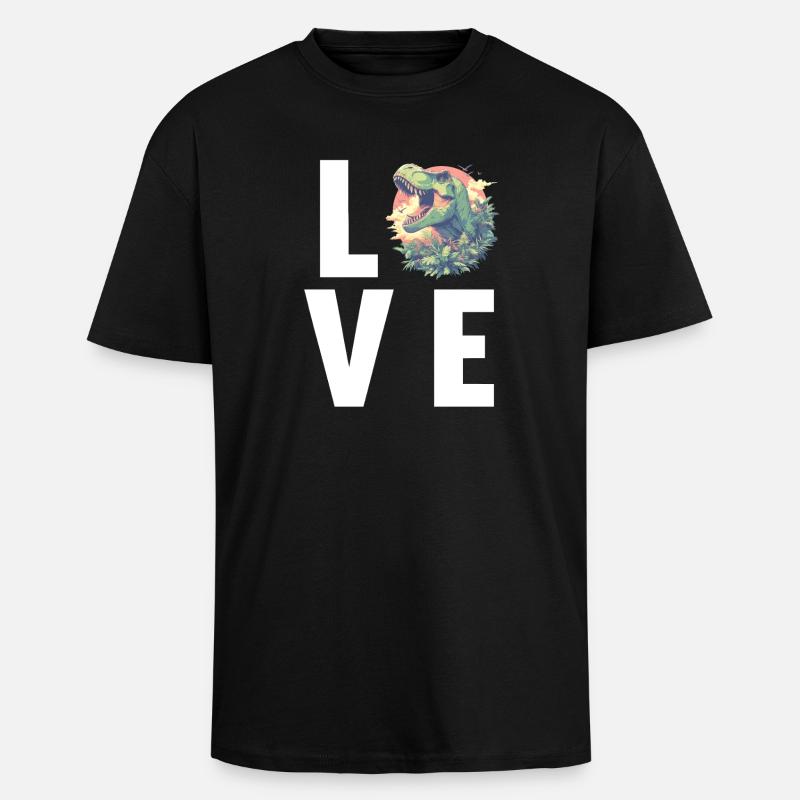 Dino Dinosaur Dinosaur - Unisex Oversized Heavyweight T-shirt - black