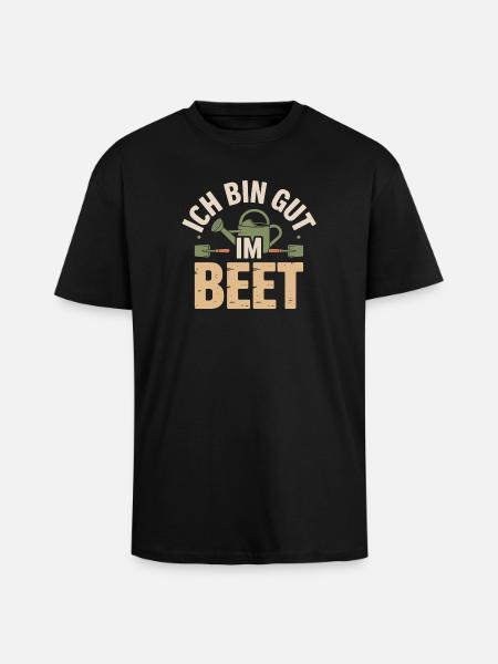 Garten - ich bin gut im Beet - Oversized Heavyweight Unisex T-Shirt - Schwarz