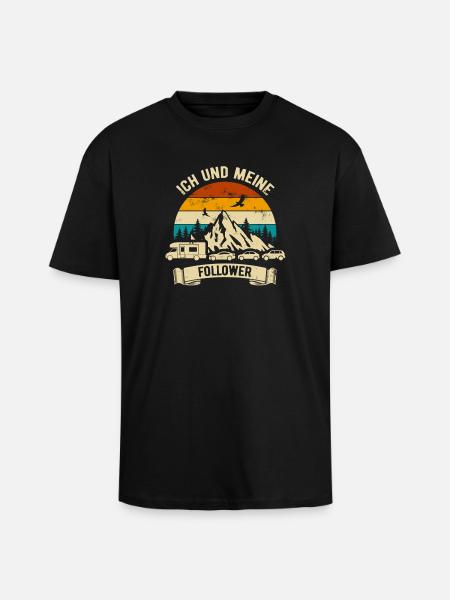 Moi et mes abonnés - Camping-car - Embouteillage - T-shirt unisexe oversize épais - noir
