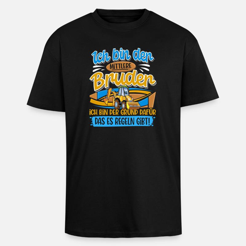 Bagger Mittlerer Bruder Geschwister - Oversized Heavyweight Unisex T-Shirt - Schwarz