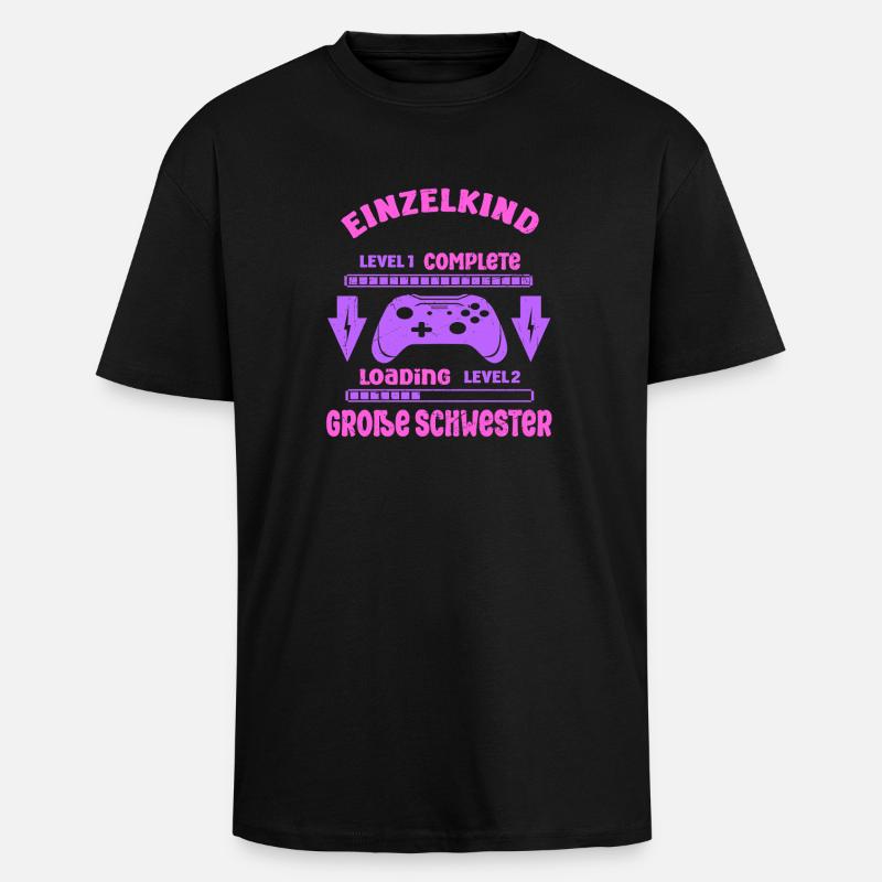 Einzelkind Complete - Loading Große Schwester 2026 - Oversized Heavyweight Unisex T-Shirt - Schwarz