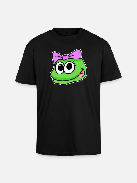 Frosch Mädchen Kopf Tierkopf - Oversized Heavyweight Unisex T-Shirt - Schwarz