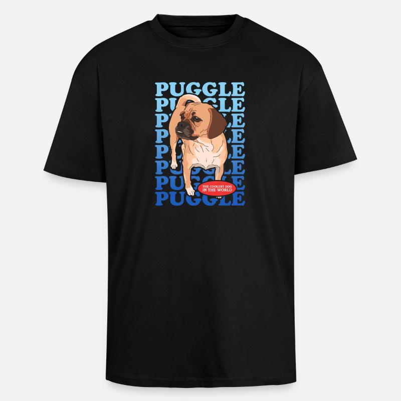 Puggle Hundebesitzer Geschenk - Oversized Heavyweight Unisex T-Shirt - Schwarz