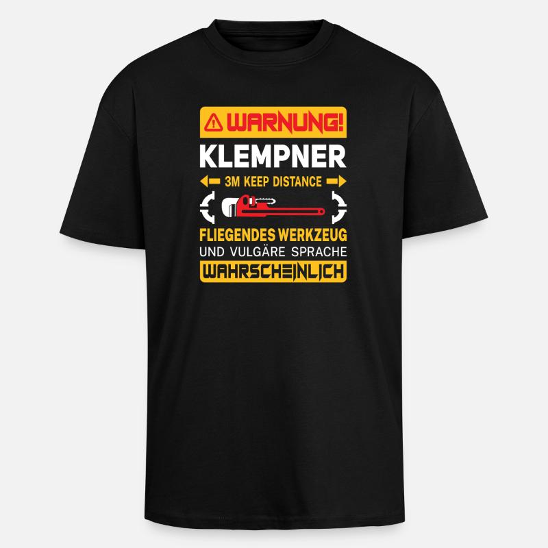 Heating Engineer Heating Construction Plumber Plumber - Unisex Oversized Heavyweight T-shirt - black