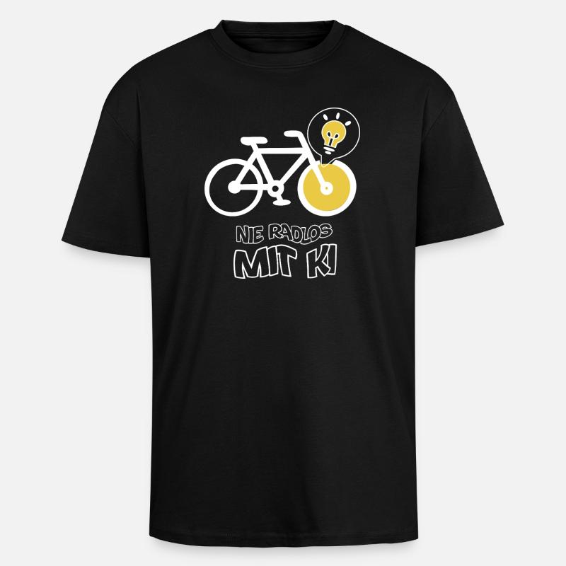 Vélo créatif avec design d’ampoule - T-shirt unisexe oversize épais - noir