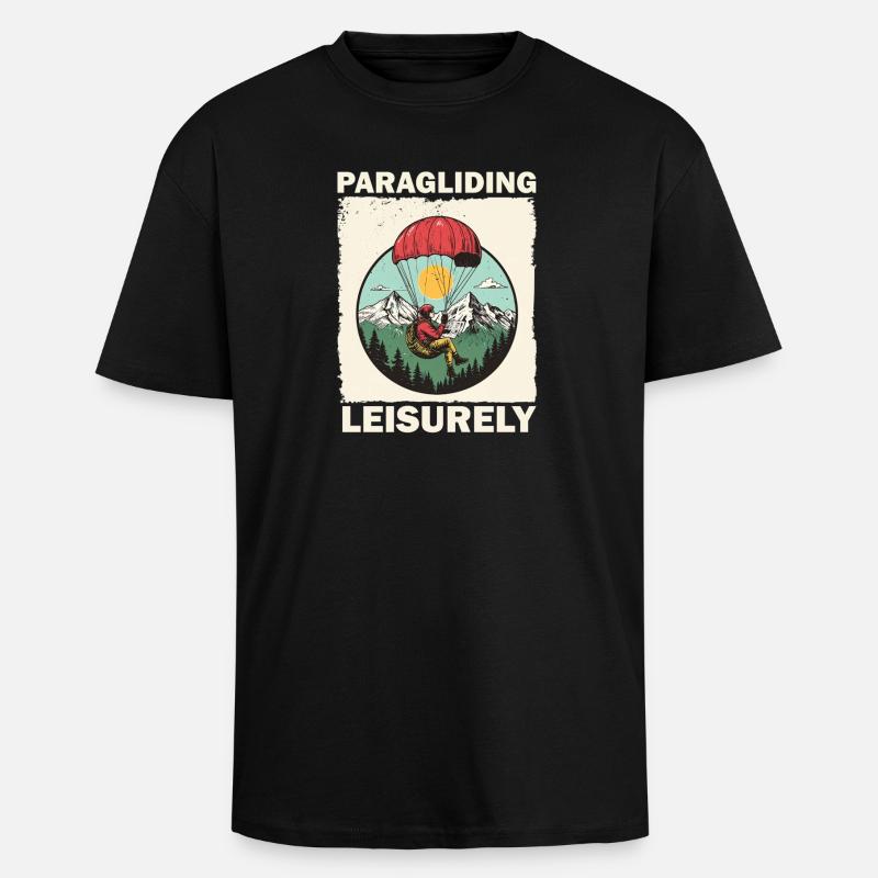 Paragliding Abenteuer Promoboard - Oversized Heavyweight Unisex T-Shirt - Schwarz