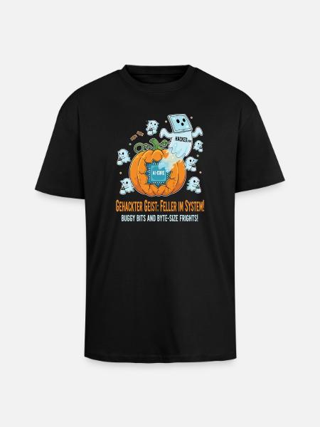Hacked Ghost : Feller dans le système ! - T-shirt unisexe oversize épais - noir