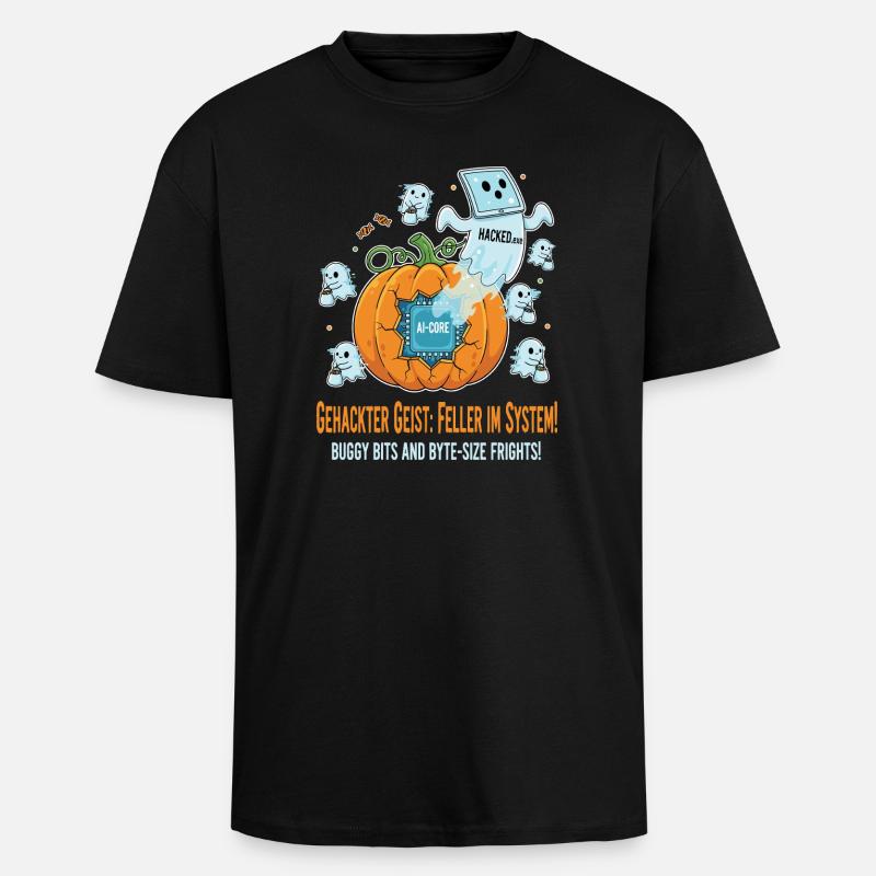 Gehackter Geist: Feller im System ! - Oversized Heavyweight Unisex T-Shirt - Schwarz