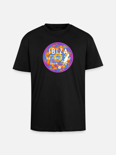 Ibiza Balearic Islands Design - Unisex Oversized Heavyweight T-shirt - black