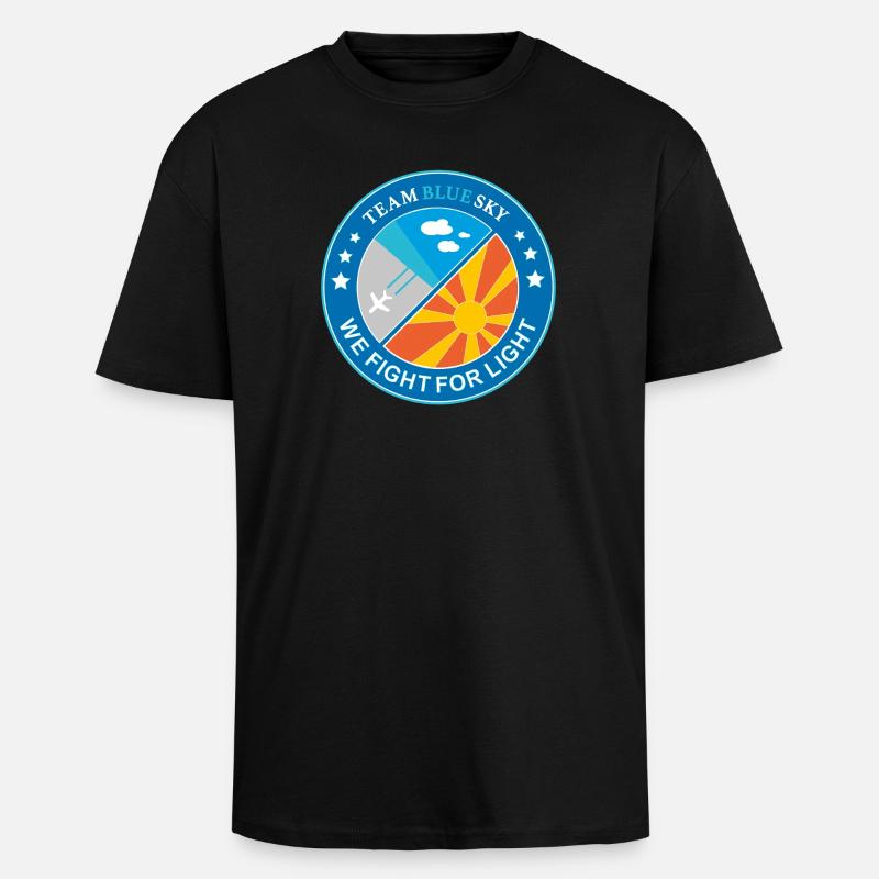 Lichtkrieger Abzeichen Sommer Sonne blauer Himmel - Oversized Heavyweight Unisex T-Shirt - Schwarz
