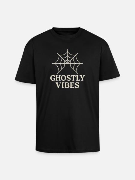 Spinnennetz Design mit Ghostly Vibes - Oversized Heavyweight Unisex T-Shirt - Schwarz