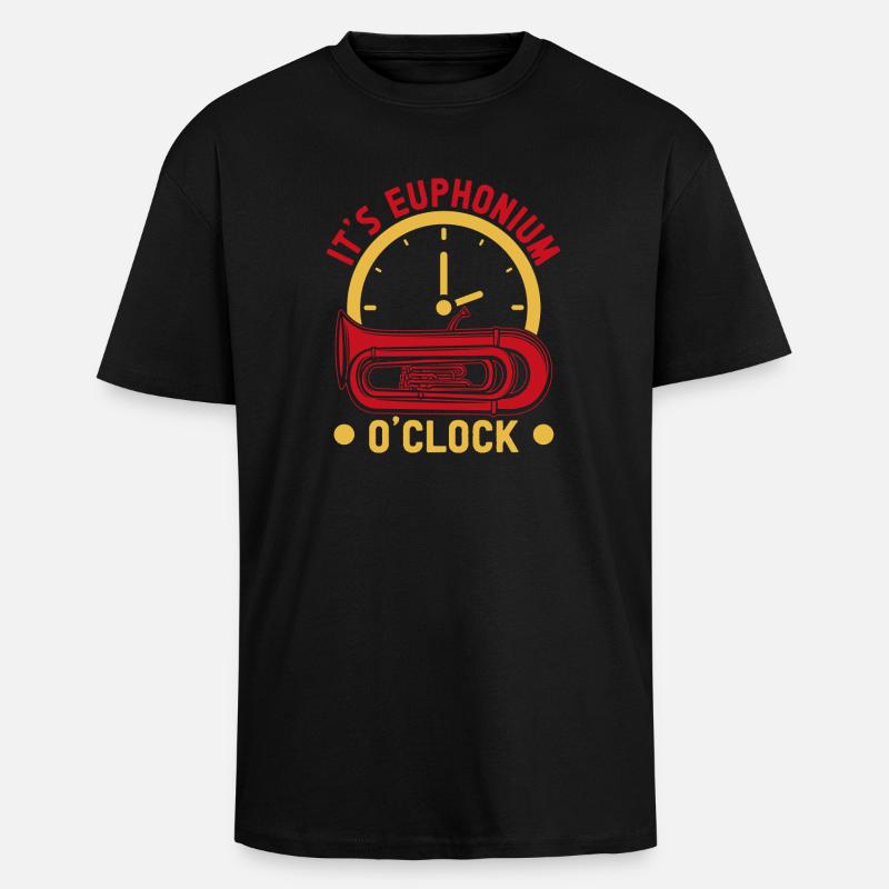 Euphonium It´s O´Clock Baritone Marching Band - Oversized Heavyweight Unisex T-Shirt - Schwarz