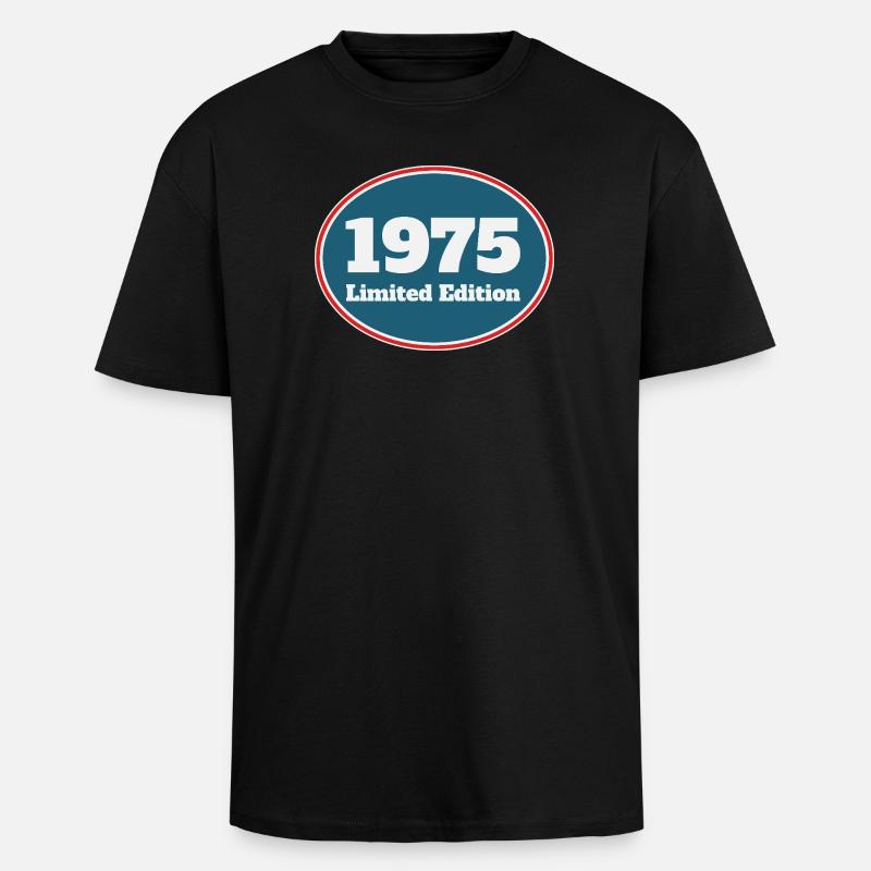 1975 Édition limitée - T-shirt unisexe oversize épais - noir