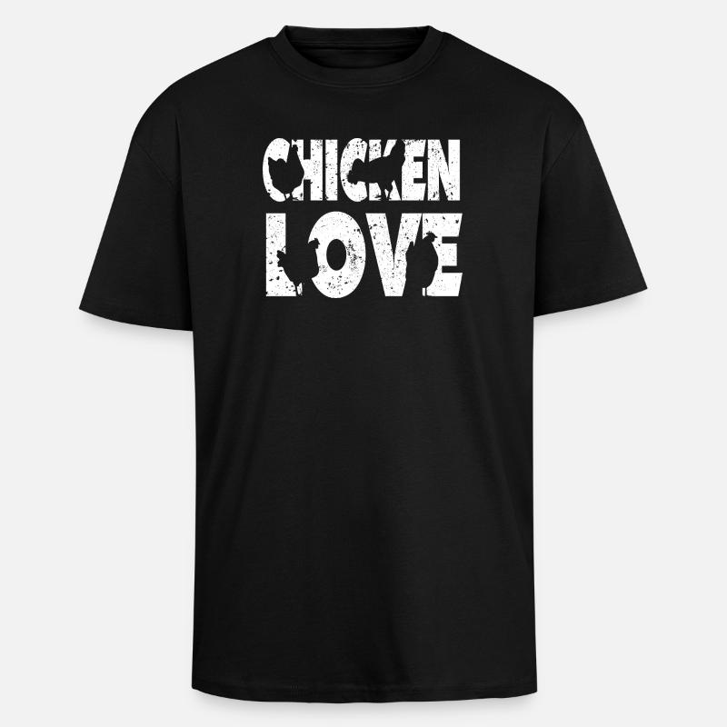 Poulet Amour Graffiti Design - T-shirt unisexe oversize épais - noir