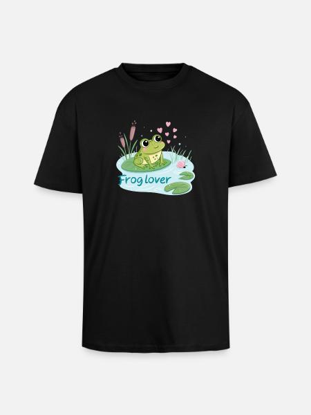 Frog Gourmande Love - Unisex Oversized Heavyweight T-shirt - black