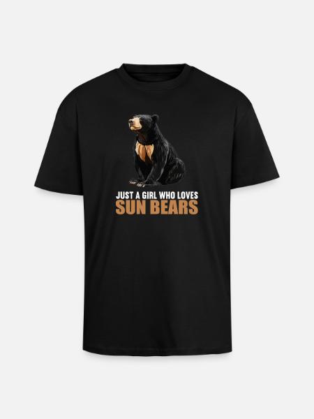 Sun Bear Malay Bear - Unisex Oversized Heavyweight T-shirt - black