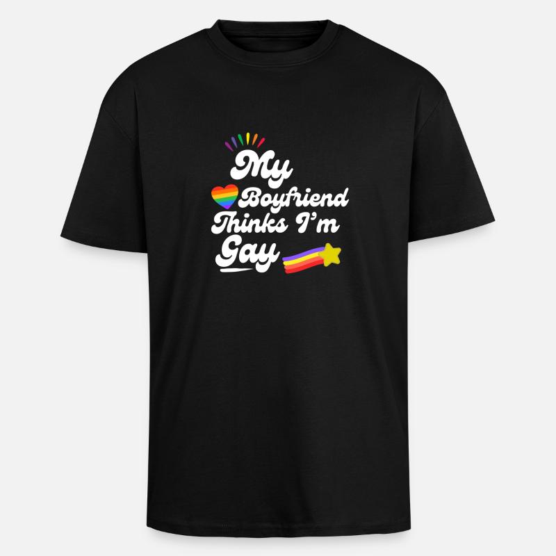 Rainbow Love Pride Erklärung - Oversized Heavyweight Unisex T-Shirt - Schwarz