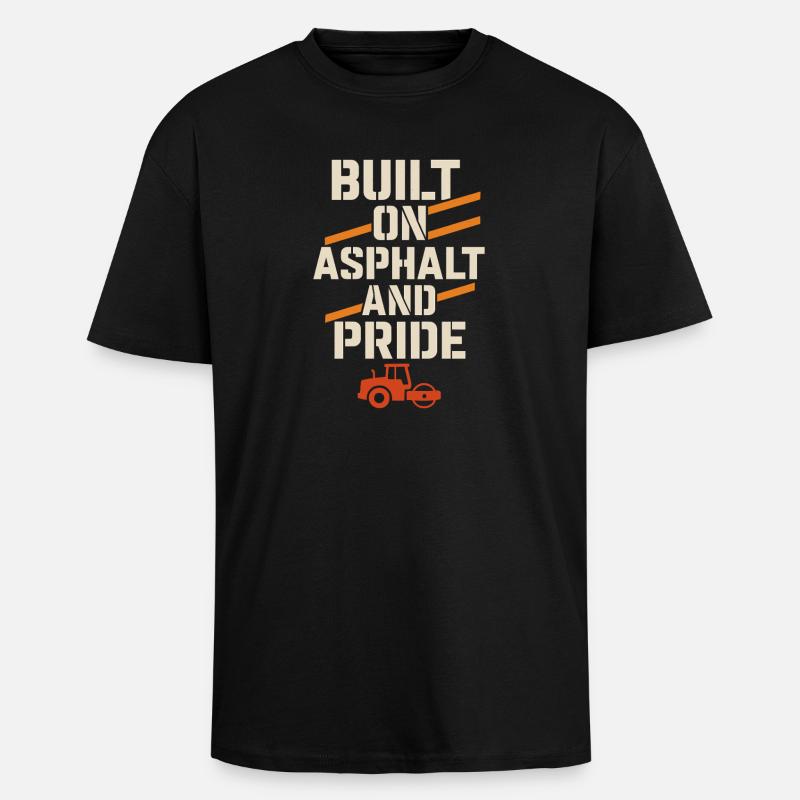 Road Construction Team Asphalt Concrete Team - Unisex Oversized Heavyweight T-shirt - black
