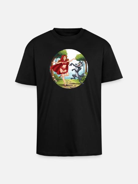 Roodkapje_danst_met_wolf - Unisex Oversized Heavyweight T-shirt - black